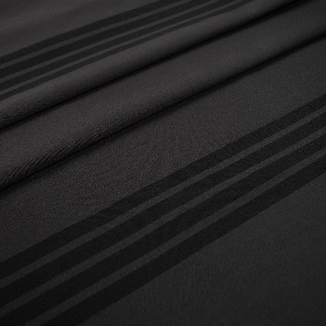 Wool Suiting Light Weight Design-79 Black Stripes on Dark Grey