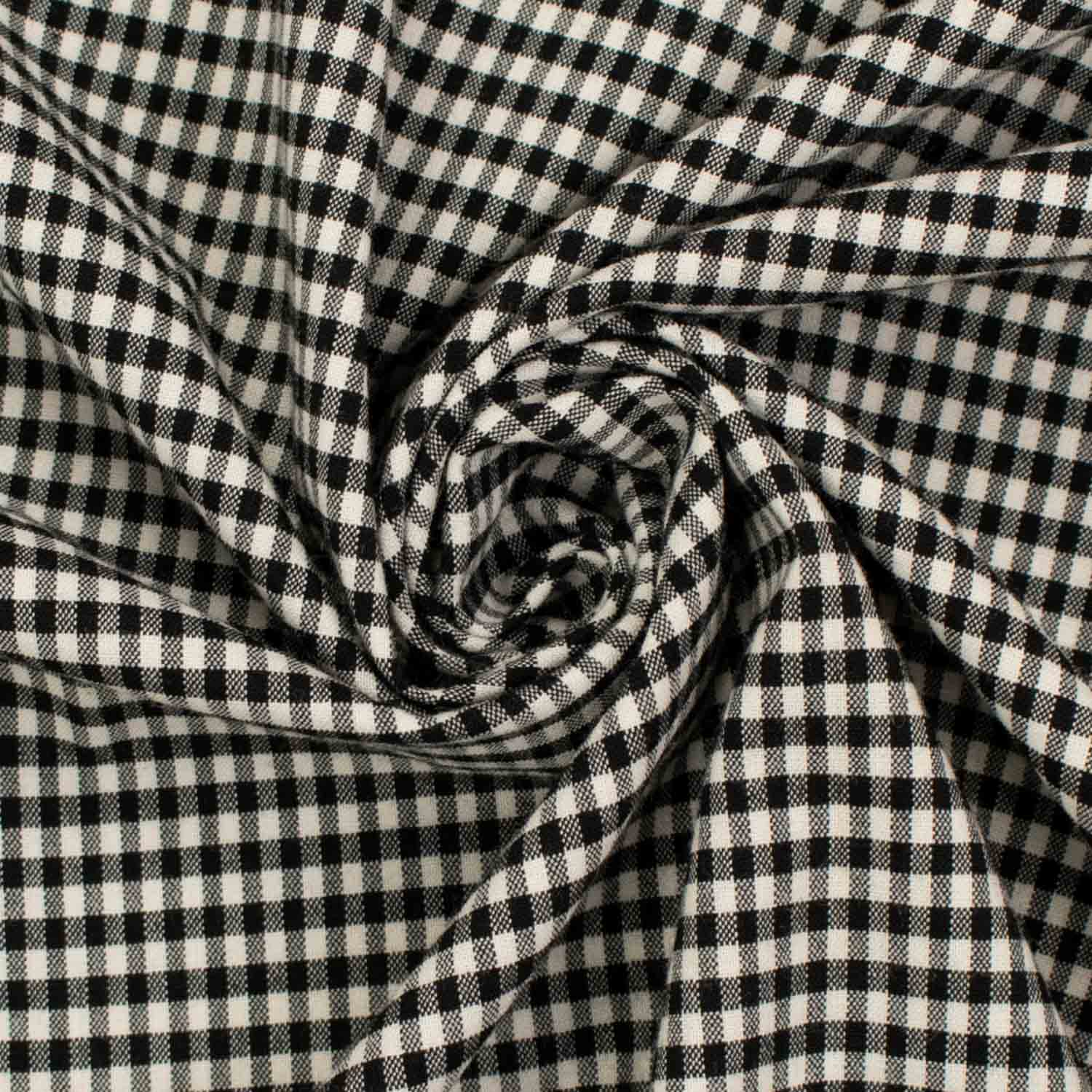 Stretch Wool Suiting Design-15 Black & White Checks