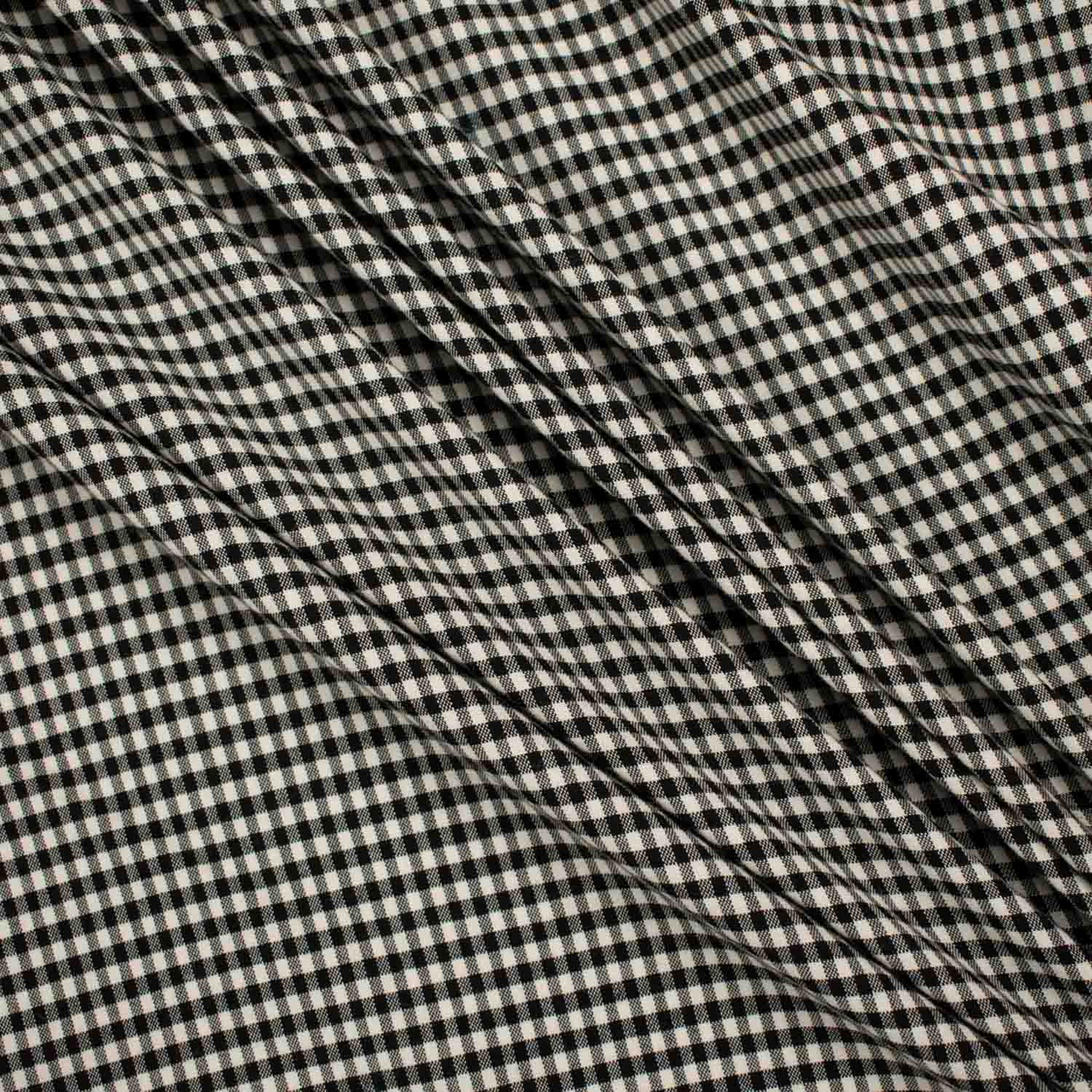 Stretch Wool Suiting Design-15 Black & White Checks
