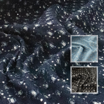 Glitter Cutout Sequin Denim