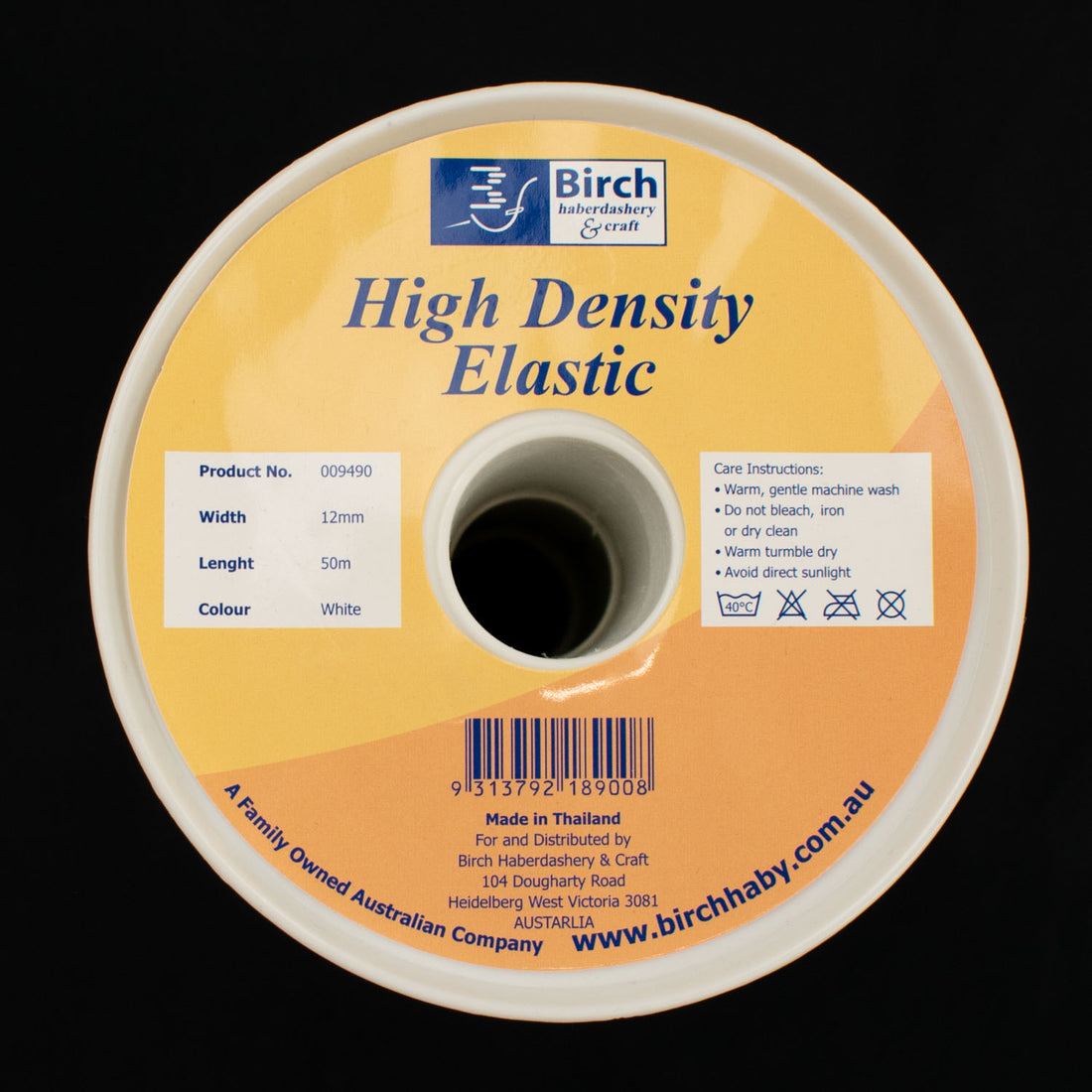 Birch High Density Elastic 12mm Black & White