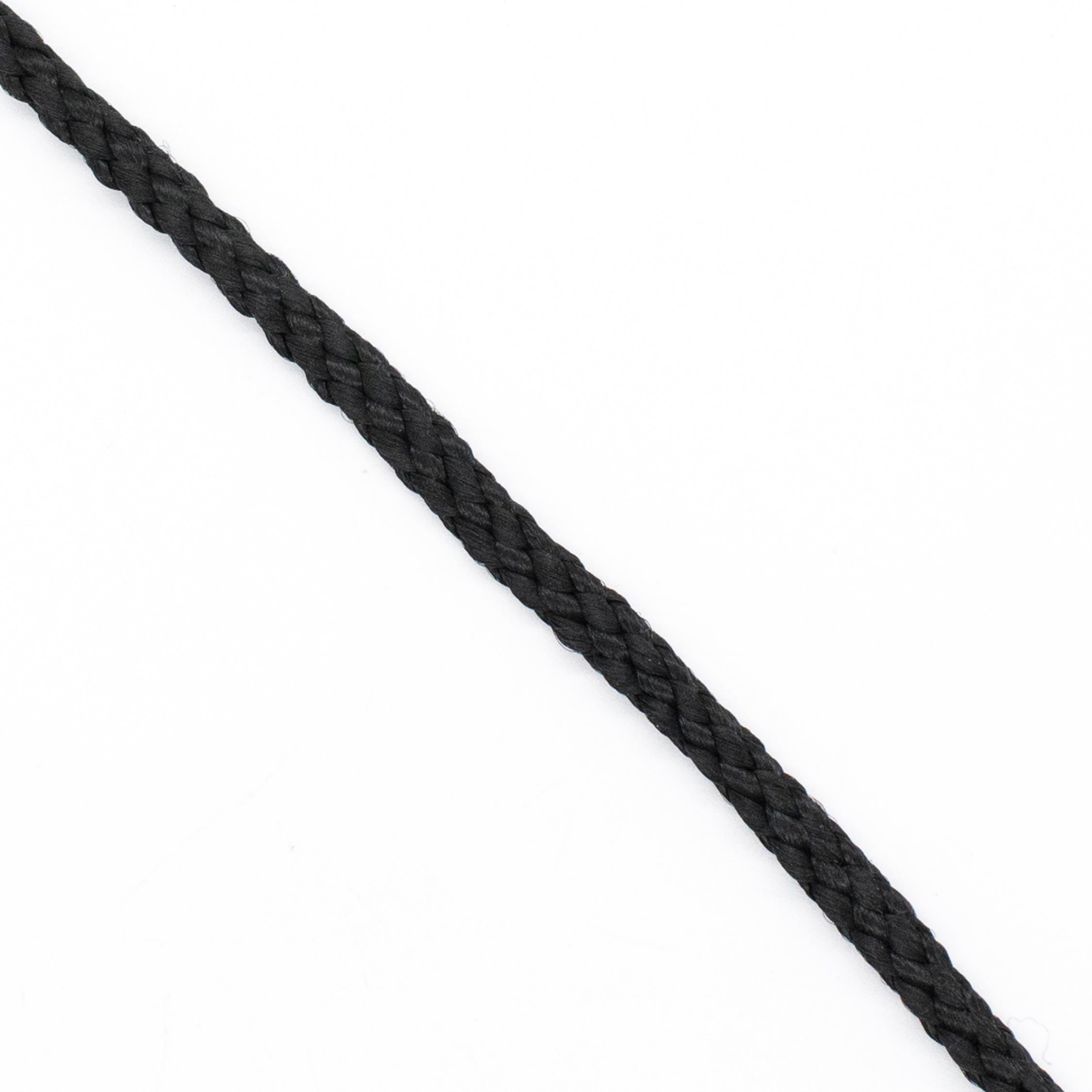 Plaited Lacing Cord Poly Braided Cord - Black 5mm