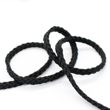 Plaited Lacing Cord Poly Braided Cord - Black 5mm
