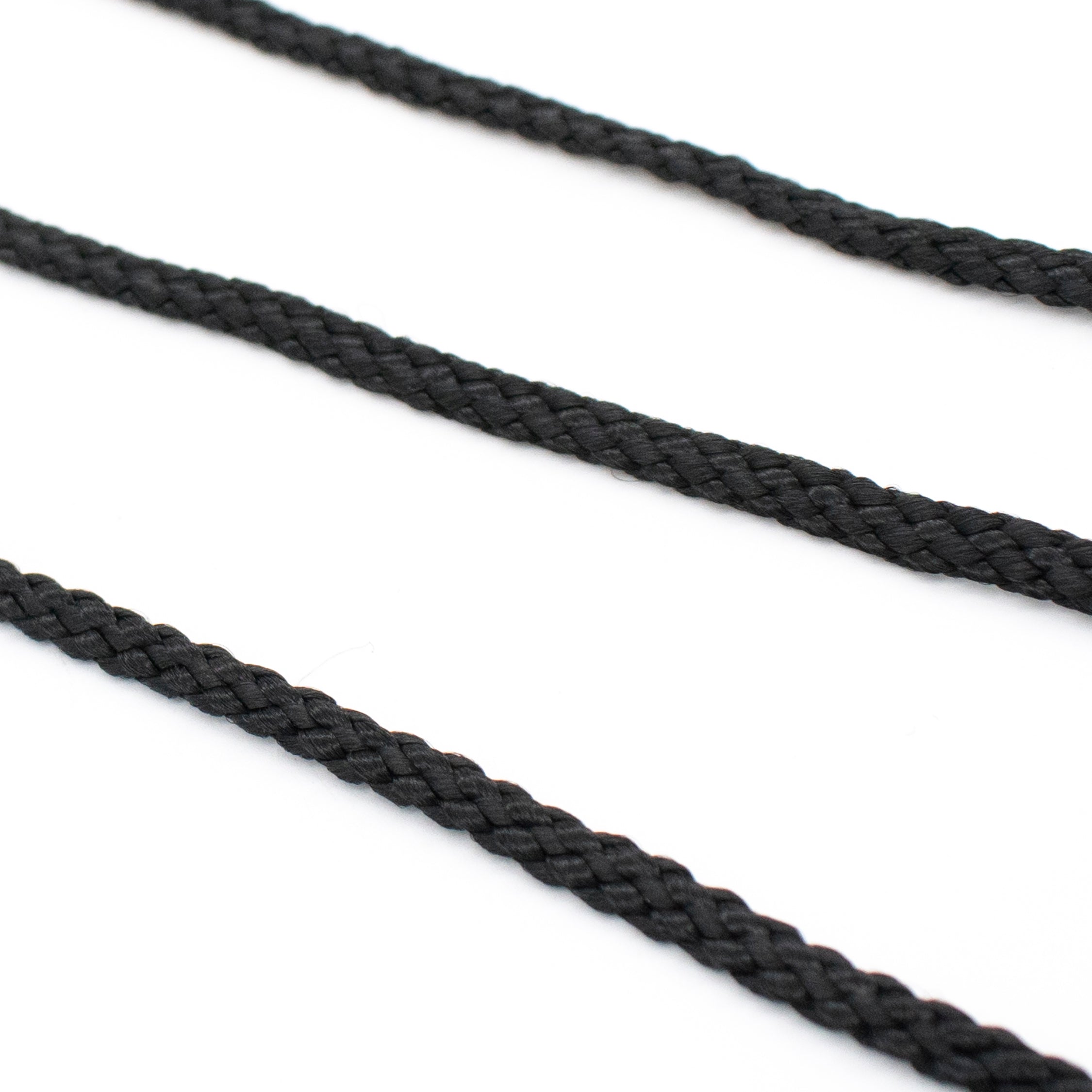 Plaited Lacing Cord Poly Braided Cord - Black 5mm