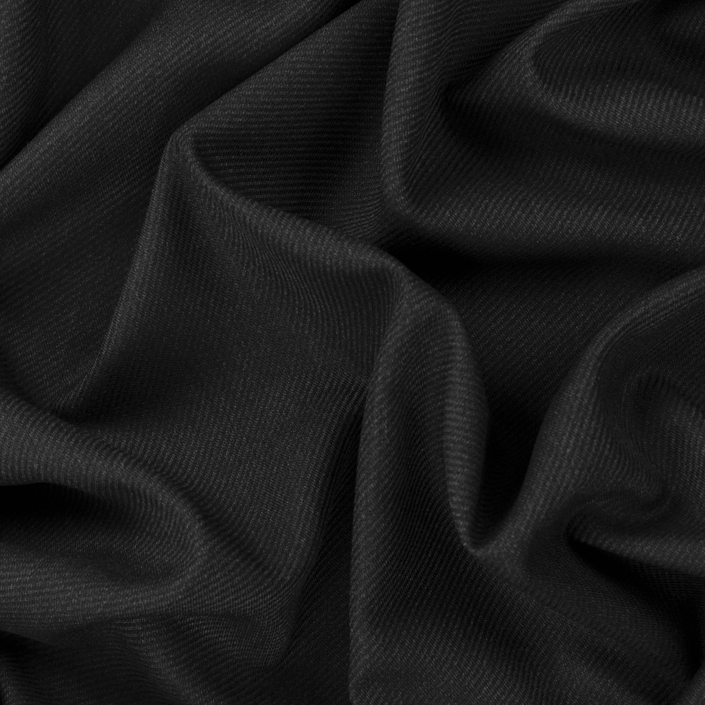 Japanese Nikkei Wool Blend Suiting - Design 40541 Black Twill