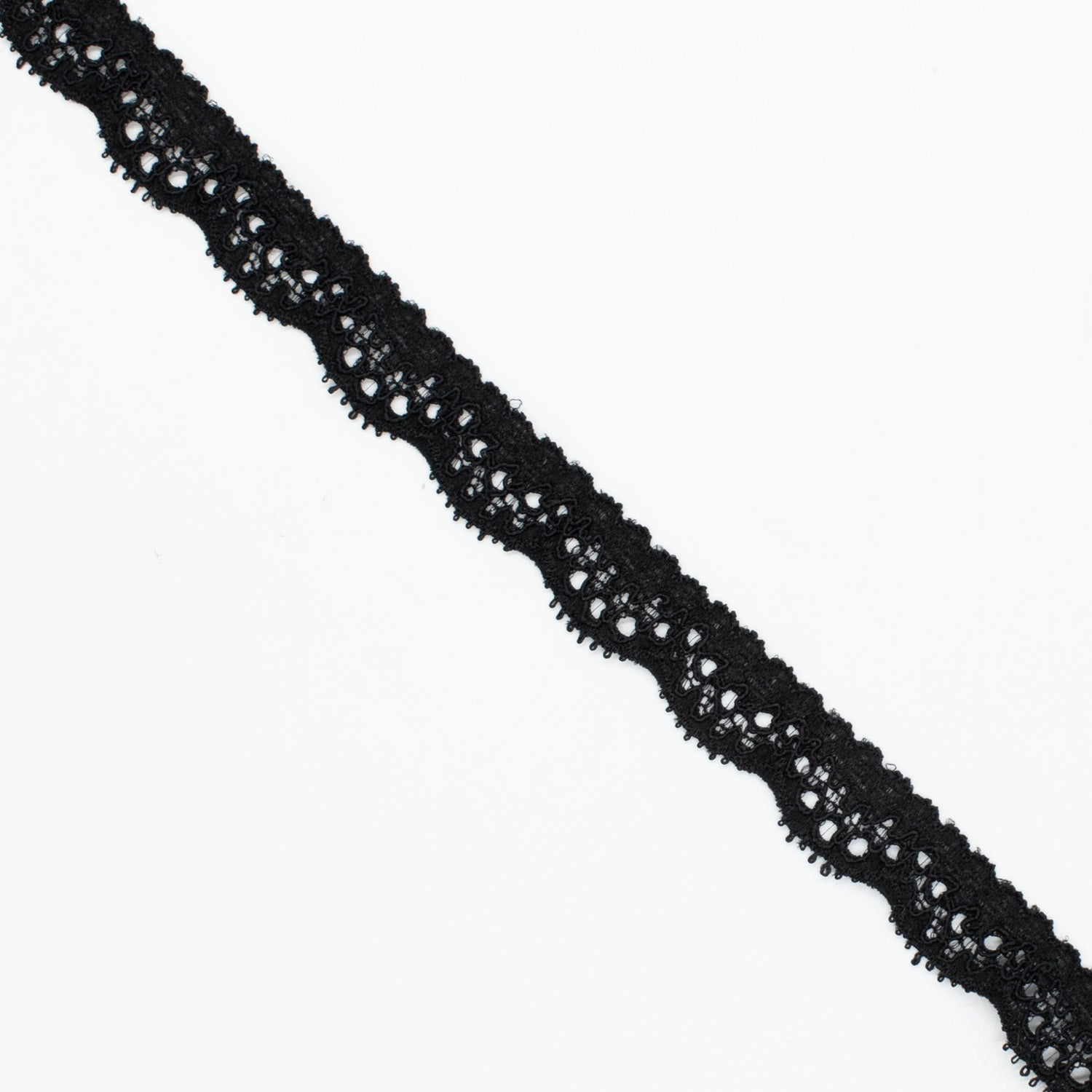 Stretch Lace Trim 15mm Black