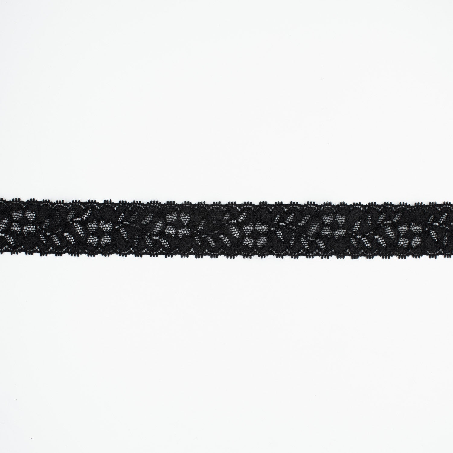 Stretch Lace Trim 25mm Black