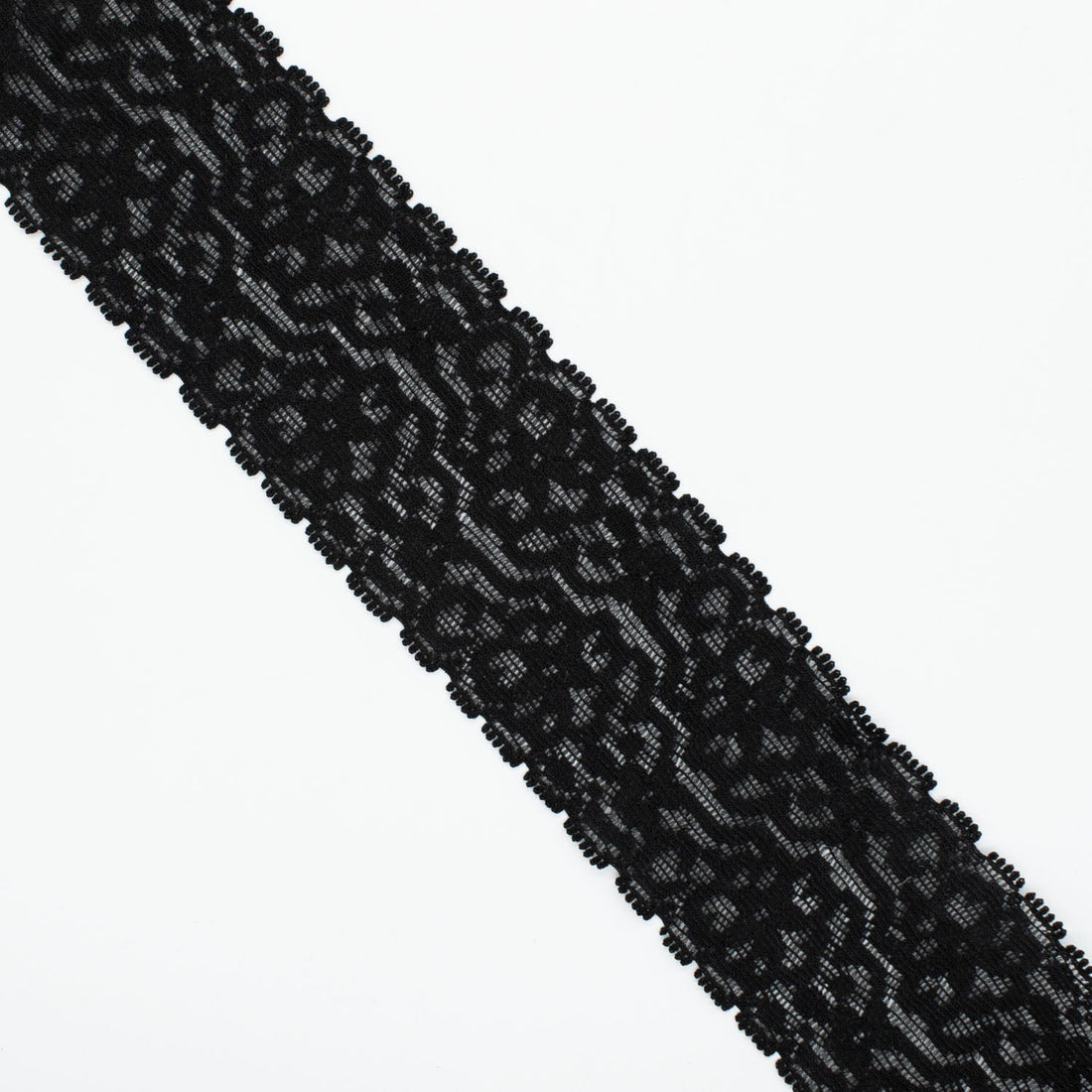 Black Stretch Raschel Lace Trim 55mm