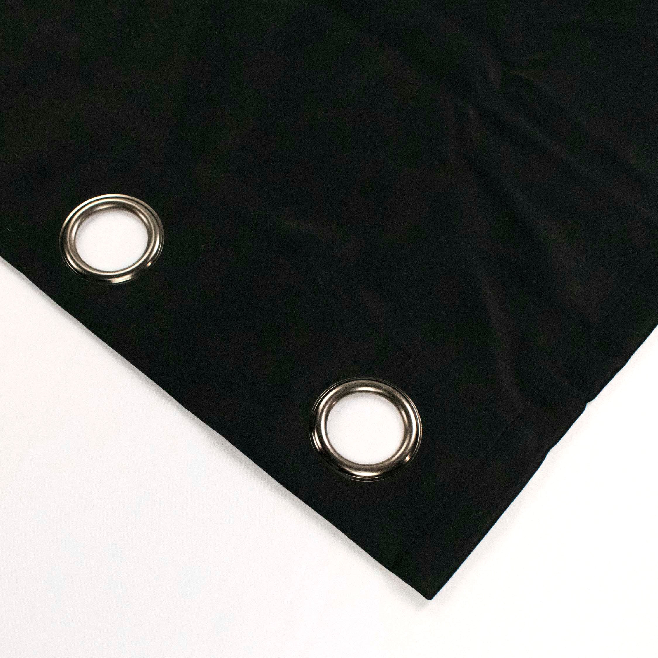 Jet Black "Noir" Blackout Ring Top Ready to Hang Eyelet Curtains