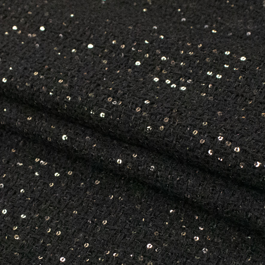 Boucle Tweed Suiting Design H109 Col-2 Black