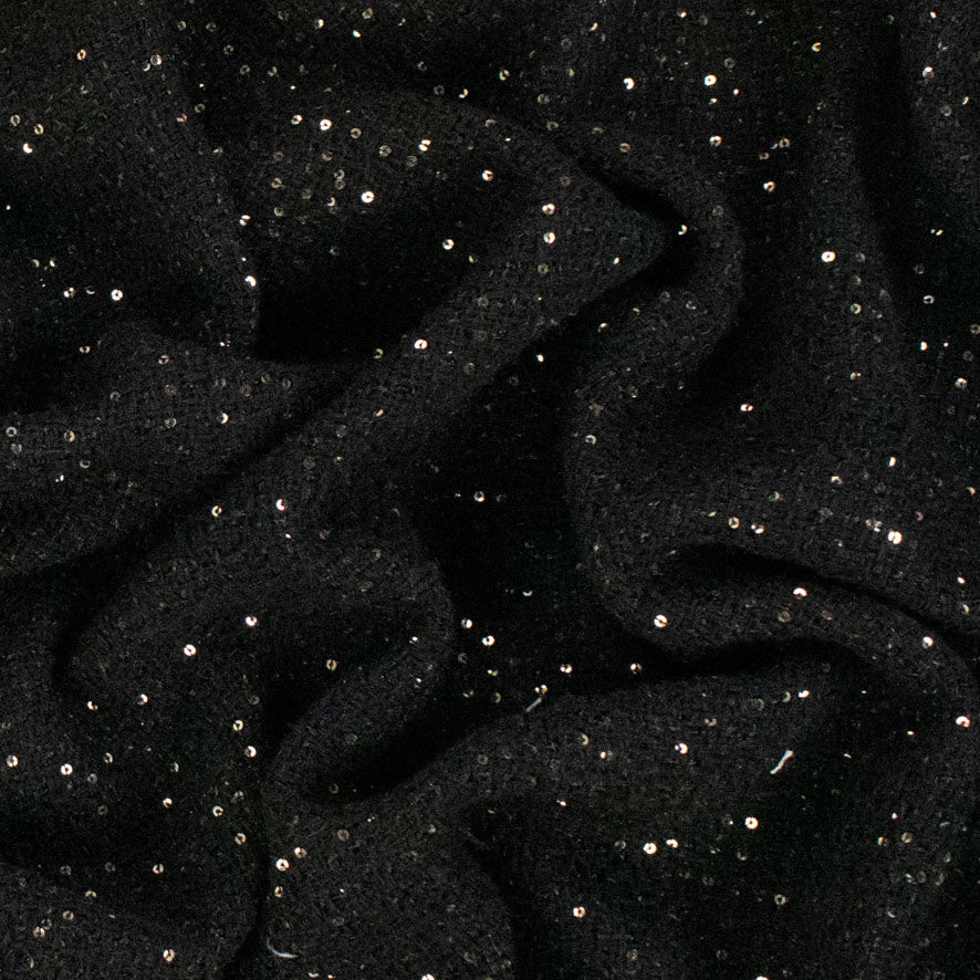 Boucle Tweed Suiting Design H109 Col-2 Black