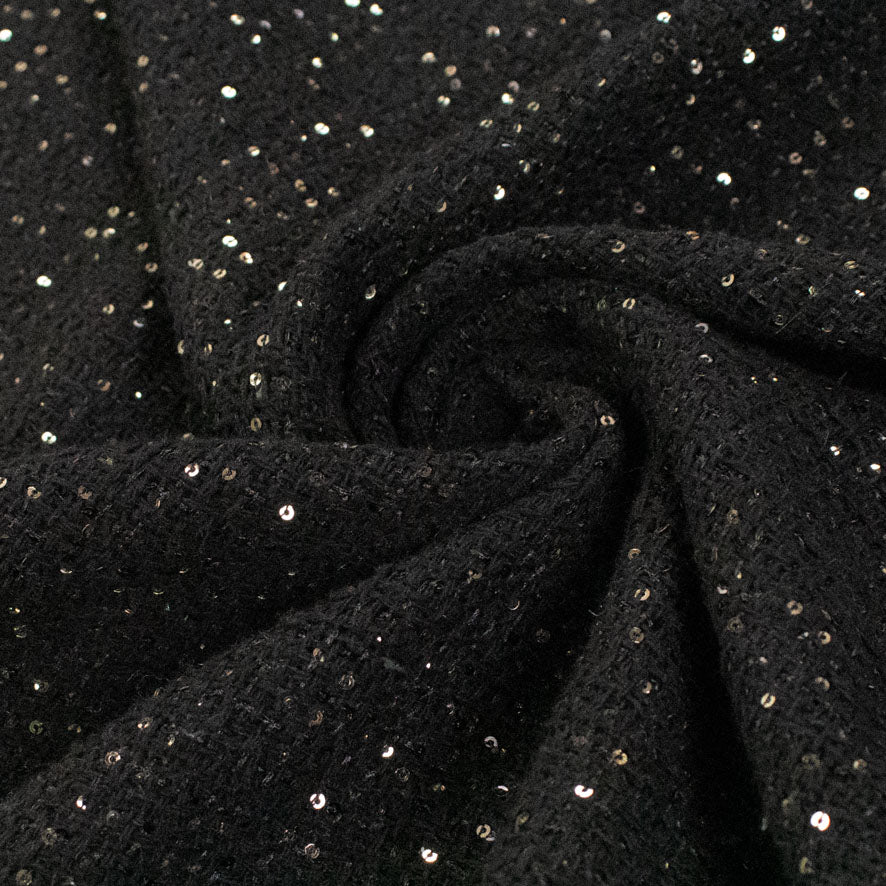 Boucle Tweed Suiting Design H109 Col-2 Black