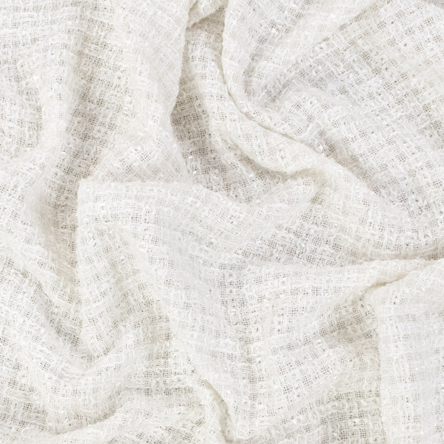 Boucle Tweed Suiting Design H180 Col-3 White