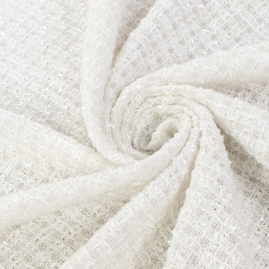 Boucle Tweed Suiting Design H180 Col-3 White