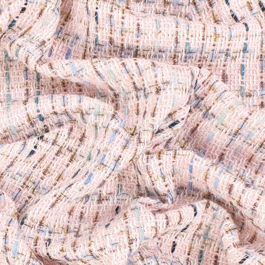 Boucle Tweed Suiting Design H250 Col-2 Pink