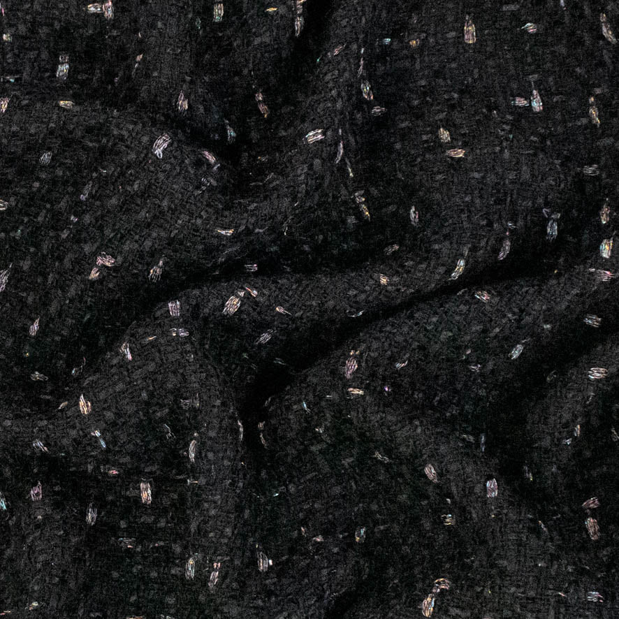 Boucle Tweed Suiting Design H252 Col-5 Black