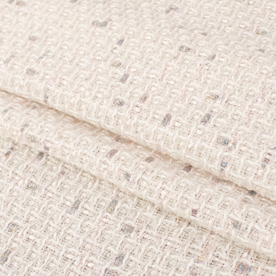 Boucle Tweed Suiting Design H252 Col-1 White