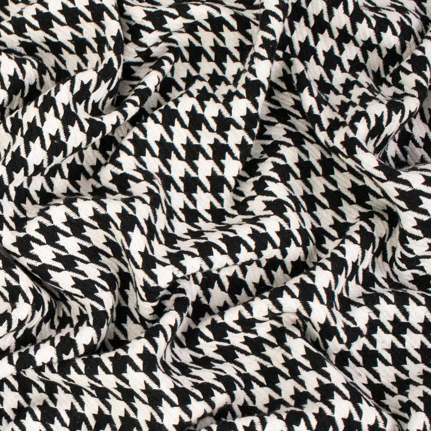 Boucle Tweed Suiting Design H326 Col-3 Black White Houndstooth