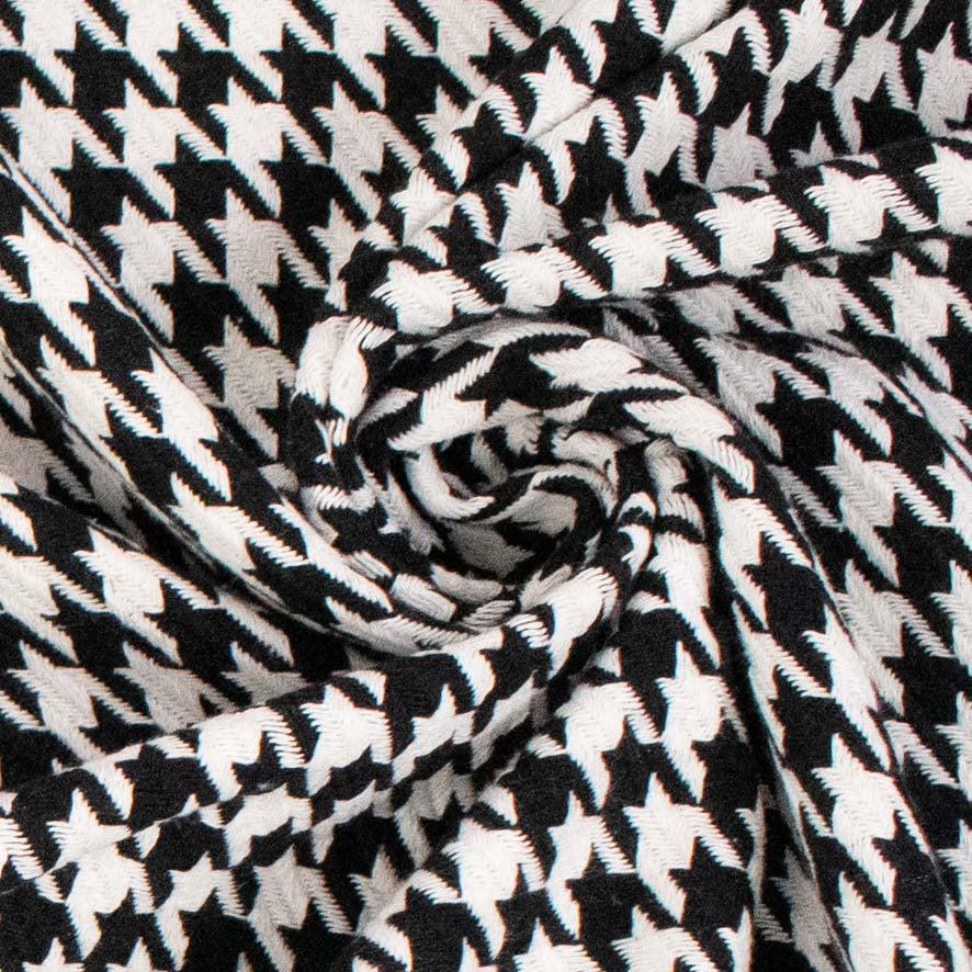 Boucle Tweed Suiting Design H326 Col-3 Black White Houndstooth