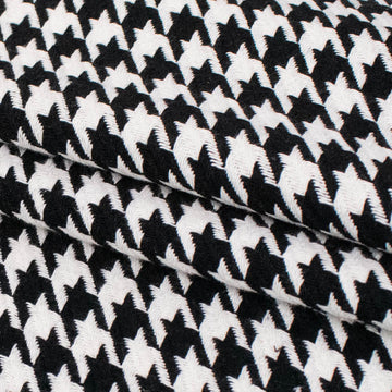 Boucle Tweed Suiting Design H326 Col-3 Black White Houndstooth