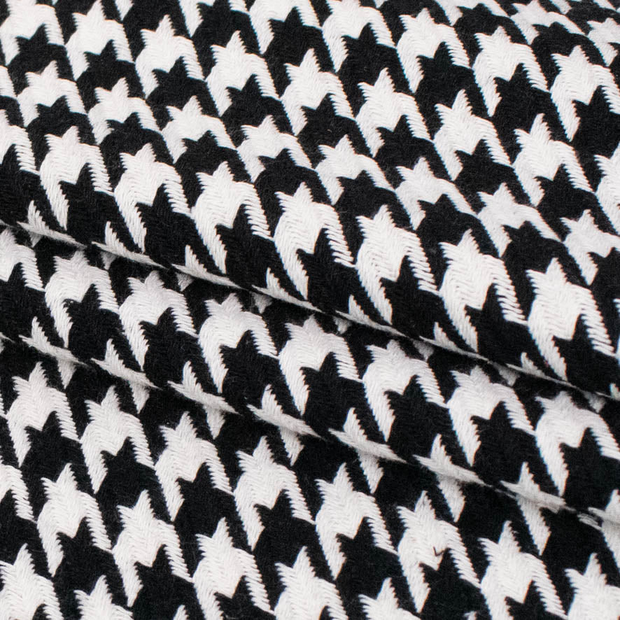 Boucle Tweed Suiting Design H326 Col-3 Black White Houndstooth