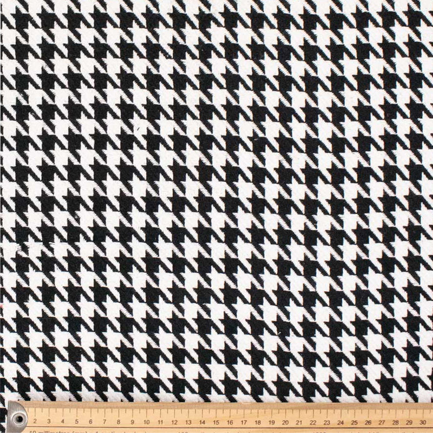 Boucle Tweed Suiting Design H326 Col-3 Black White Houndstooth
