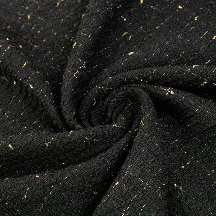 Boucle Tweed Suiting Design H35 Col-2 Black