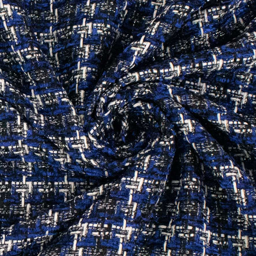 Boucle Tweed Suiting Design H361 Col-2 Blue