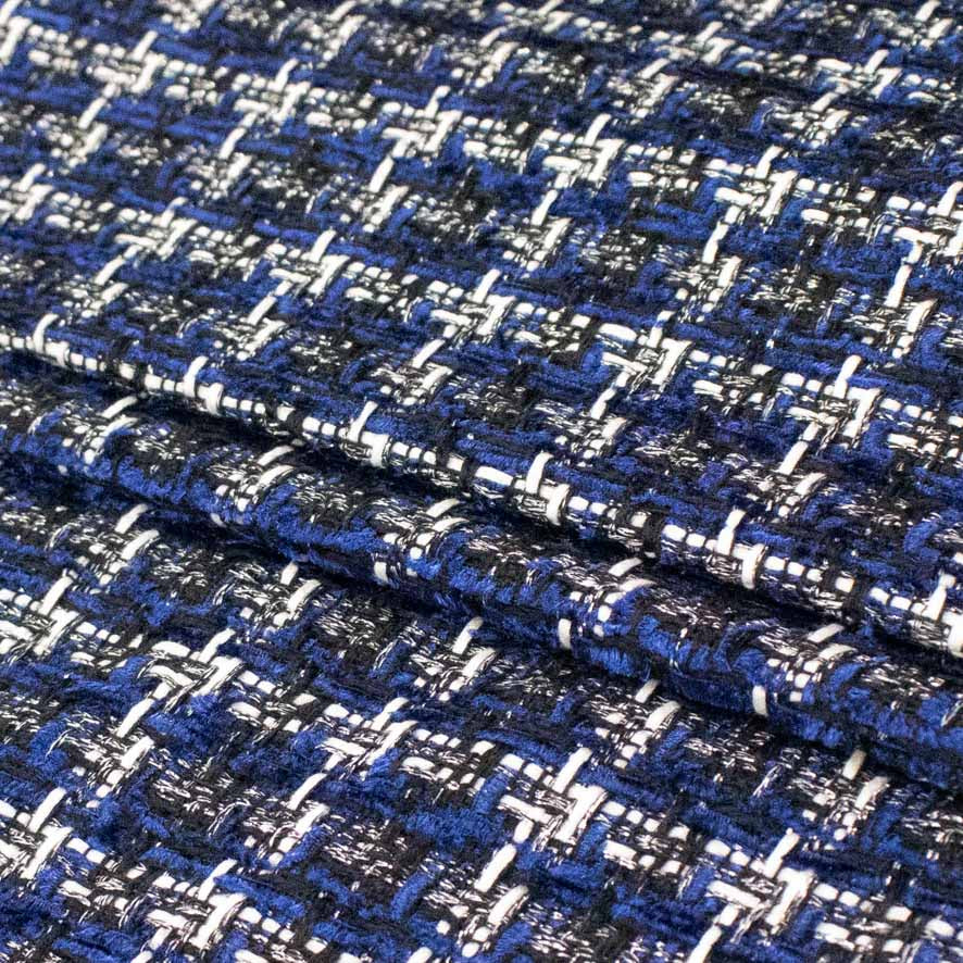 Boucle Tweed Suiting Design H361 Col-2 Blue