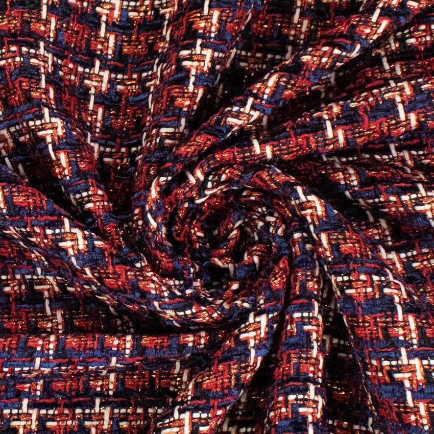 Boucle Tweed Suiting Design H361 Col-1 Red