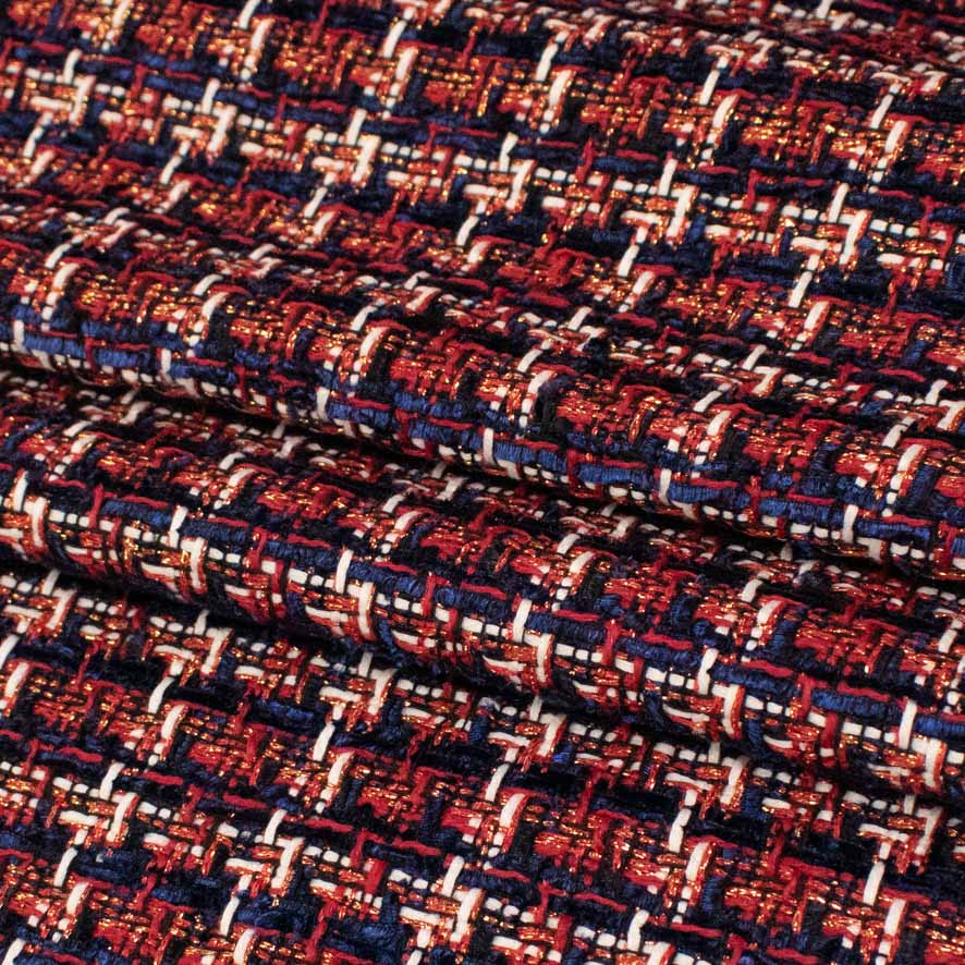 Boucle Tweed Suiting Design H361 Col-1 Red