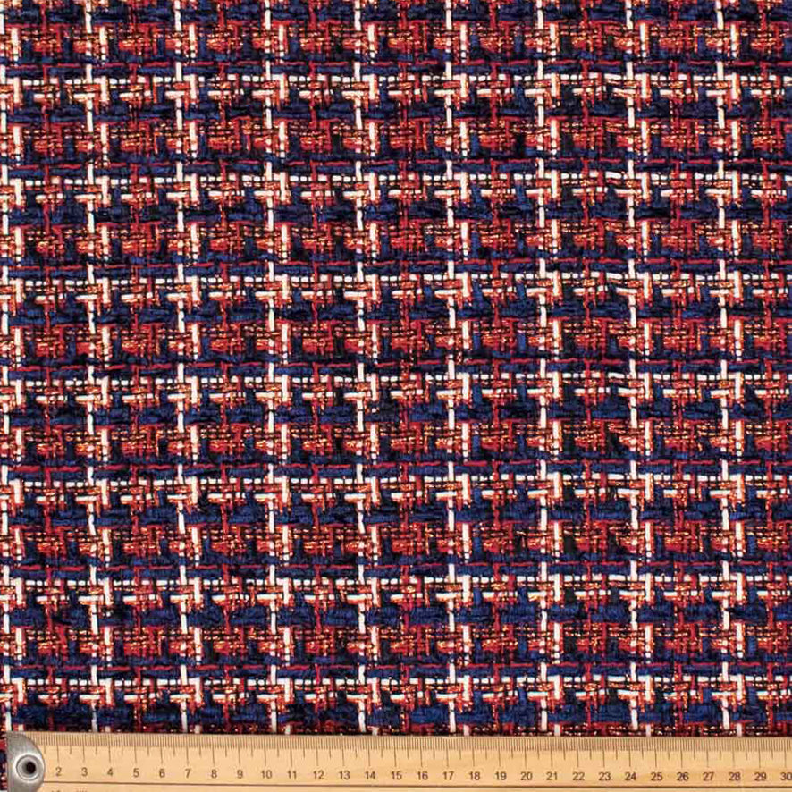 Boucle Tweed Suiting Design H361 Col-1 Red