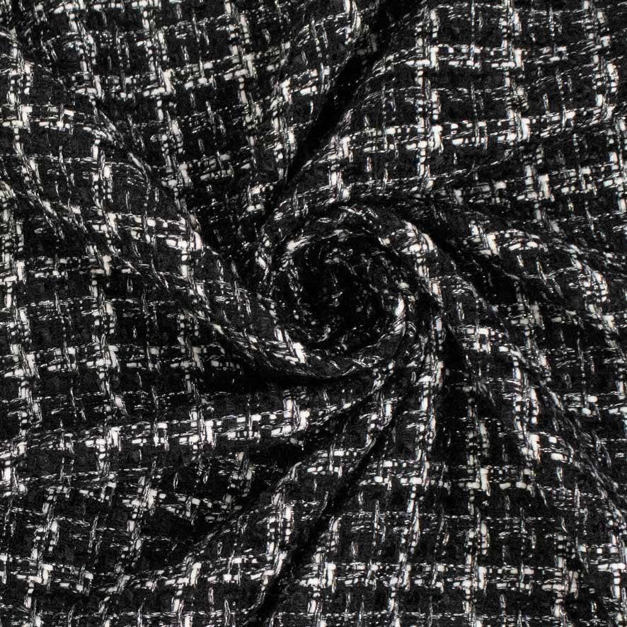 Boucle Tweed Suiting Design H361 Col-3 Black