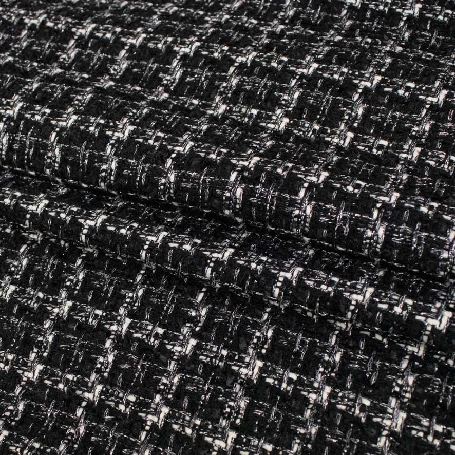 Boucle Tweed Suiting Design H361 Col-3 Black