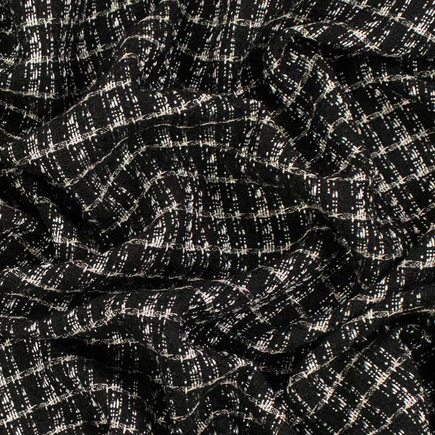 Boucle Tweed Suiting Design H36 Col-3  Black