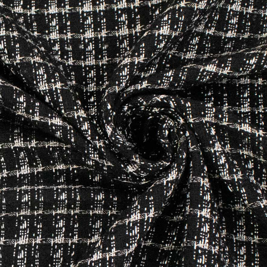 Boucle Tweed Suiting Design H36 Col-3  Black