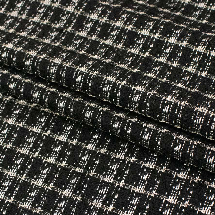Boucle Tweed Suiting Design H36 Col-3  Black