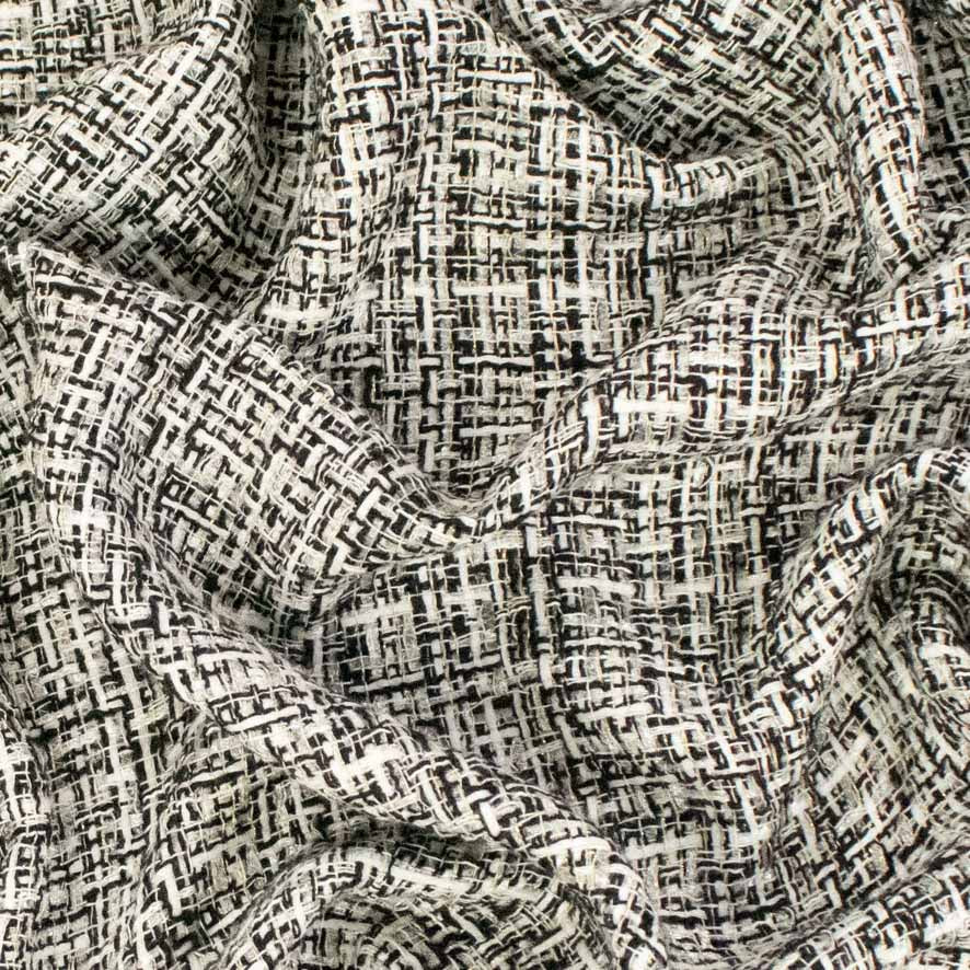 Boucle Tweed Suiting Design H522 Col-3 Black