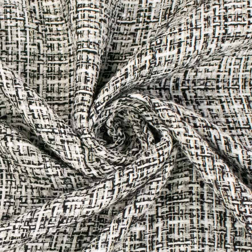 Boucle Tweed Suiting Design H522 Col-3 Black