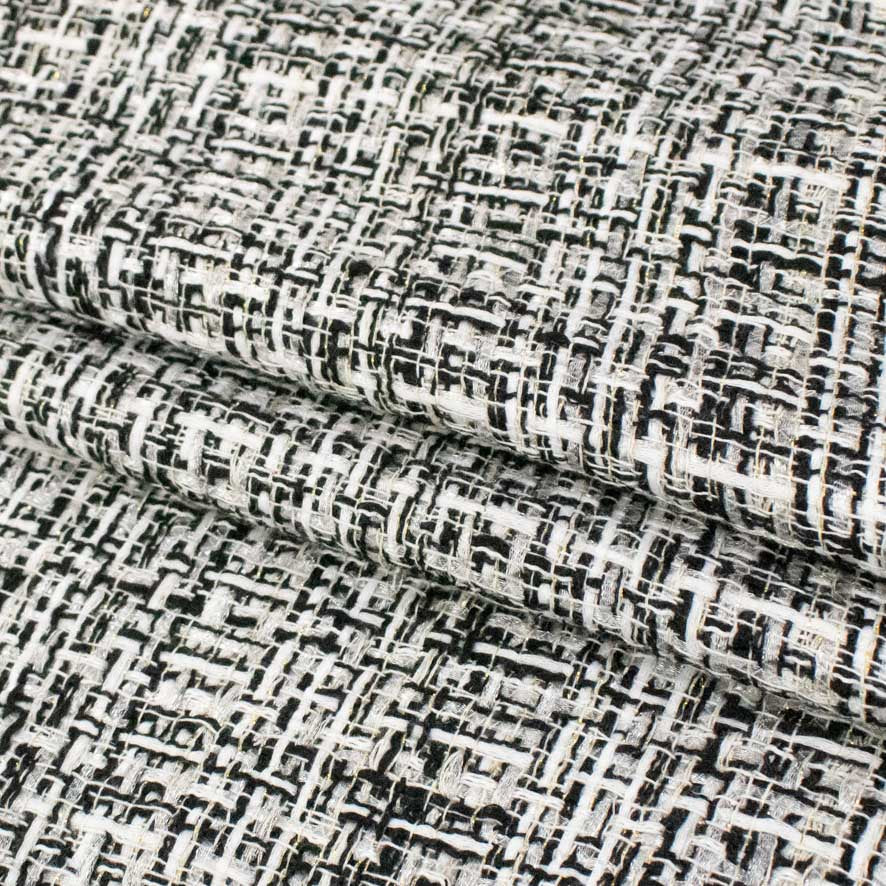 Boucle Tweed Suiting Design H522 Col-3 Black