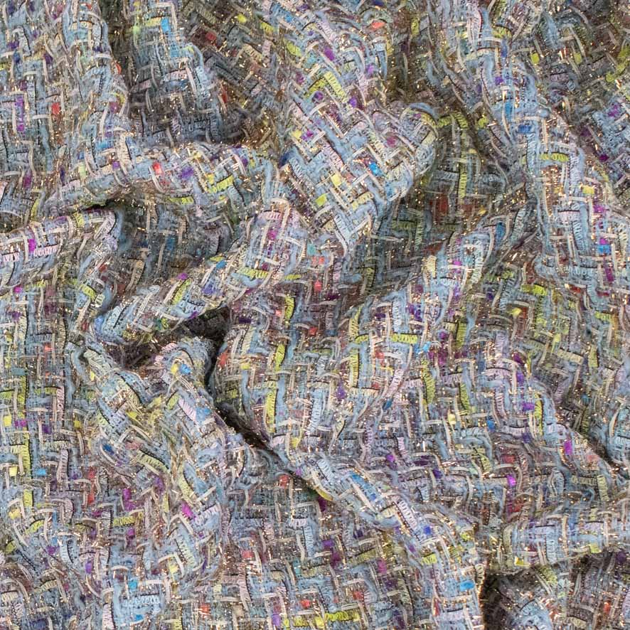 Boucle Tweed Suiting Design H595 Col-1 Powder Blue