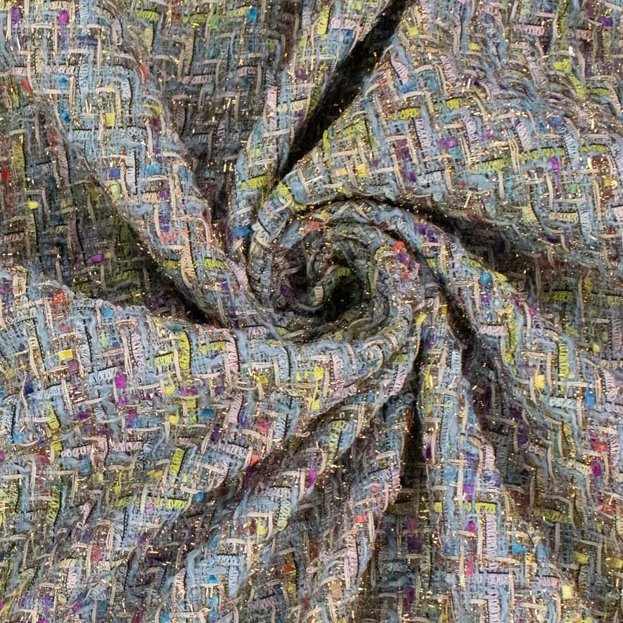 Boucle Tweed Suiting Design H595 Col-1 Powder Blue