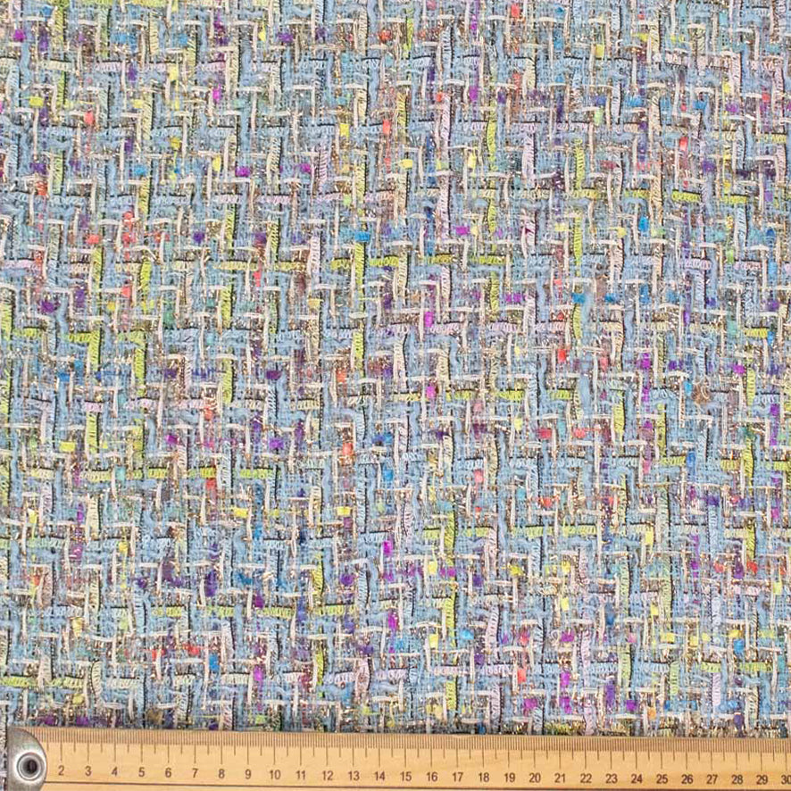 Boucle Tweed Suiting Design H595 Col-1 Powder Blue