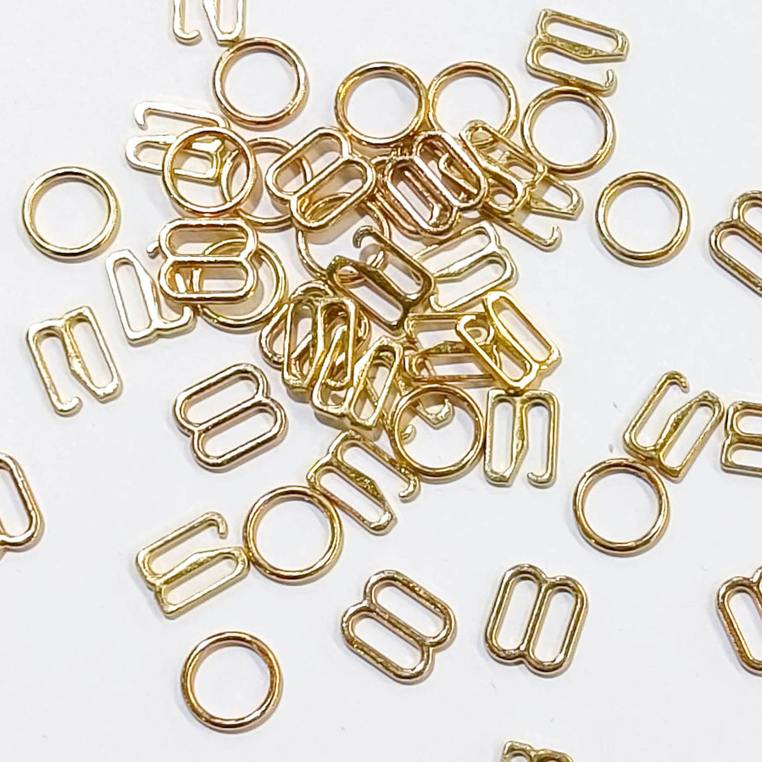 Bra Strap Ring, Slider & Adjustor Hook Underwear Accessory - Gold