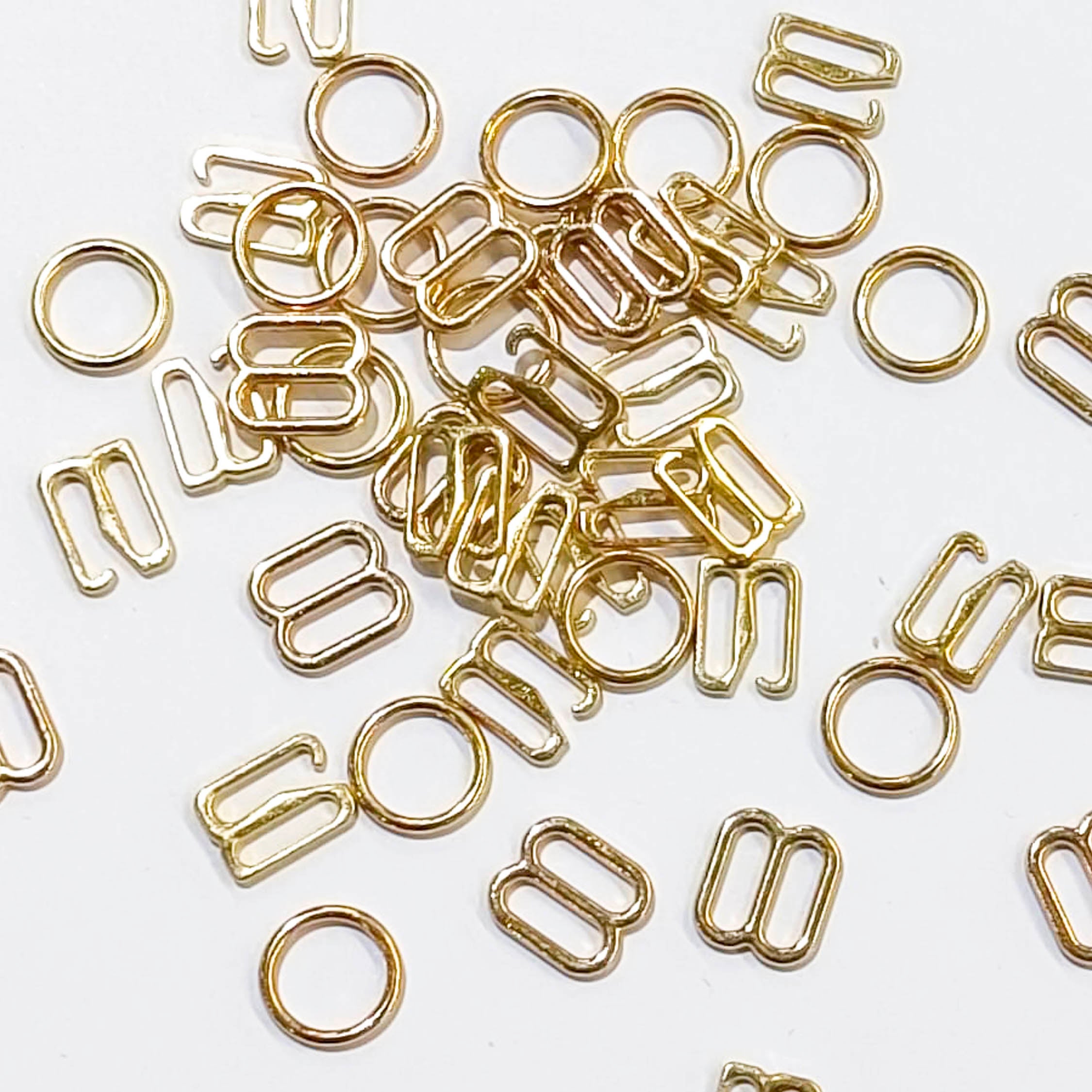 Bra Strap Ring, Slider & Adjustor Hook Underwear Accessory - Gold