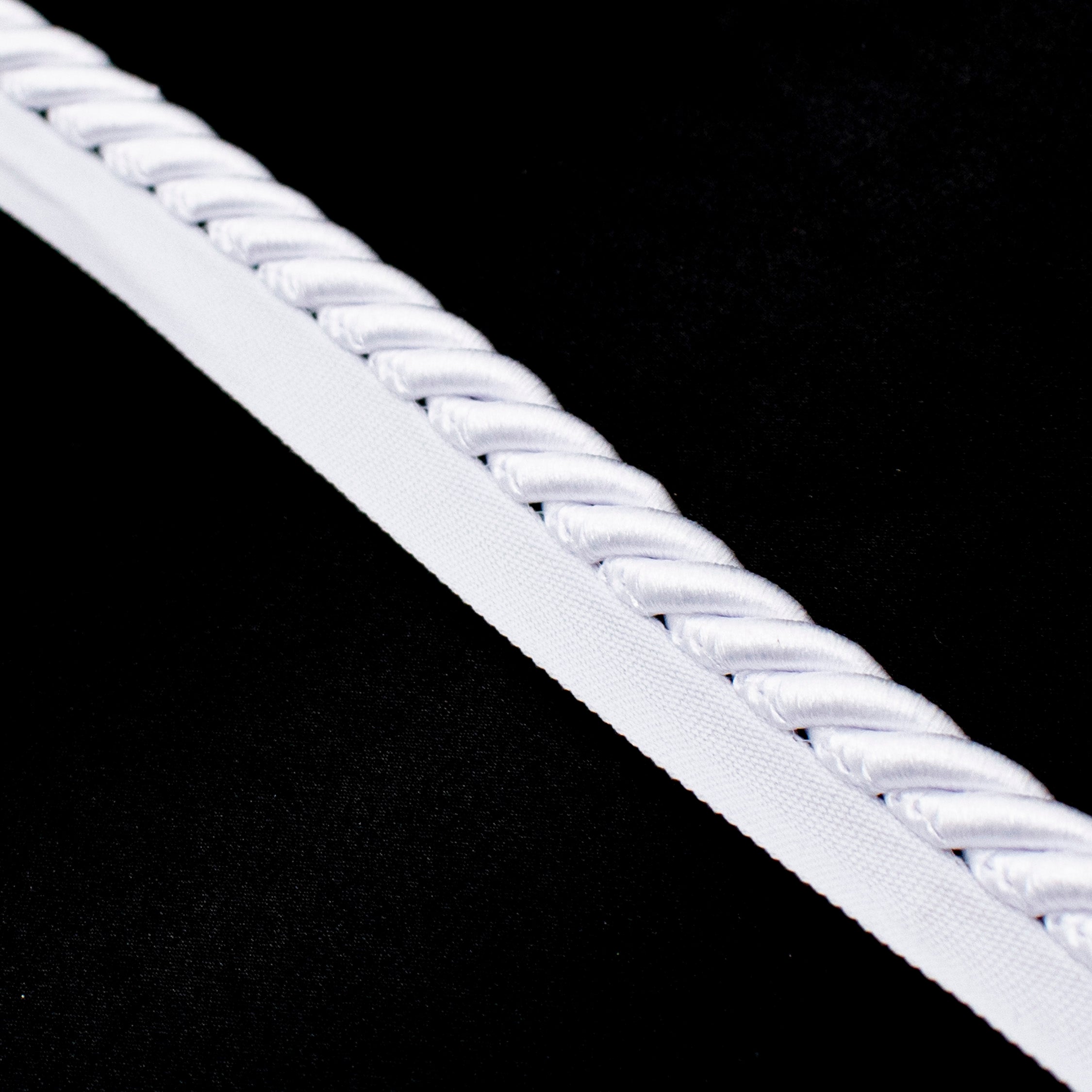 White Lip Cord Braid Piping Trim