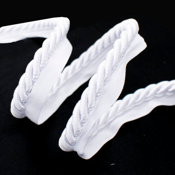 White Lip Cord Braid Piping Trim