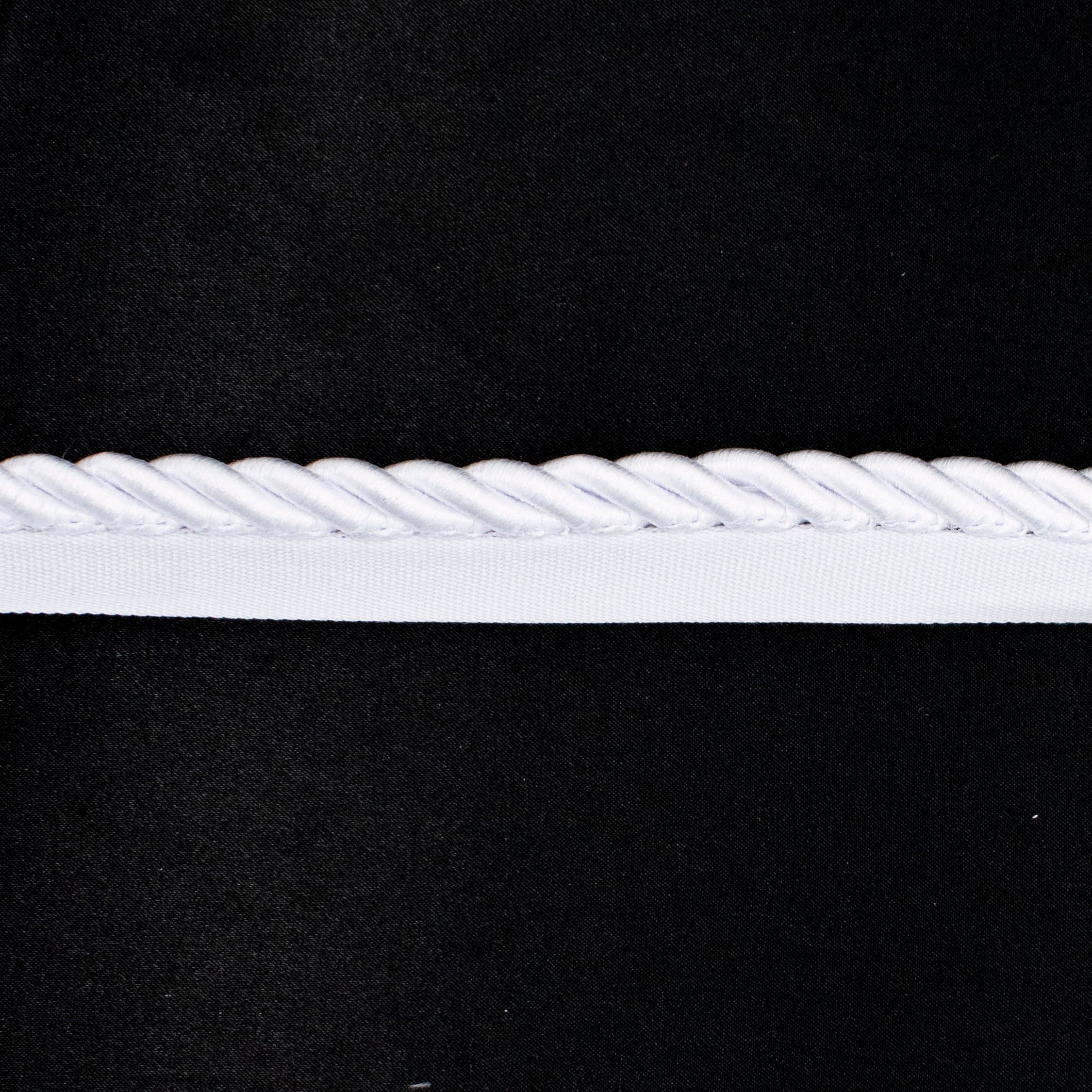 White Lip Cord Braid Piping Trim
