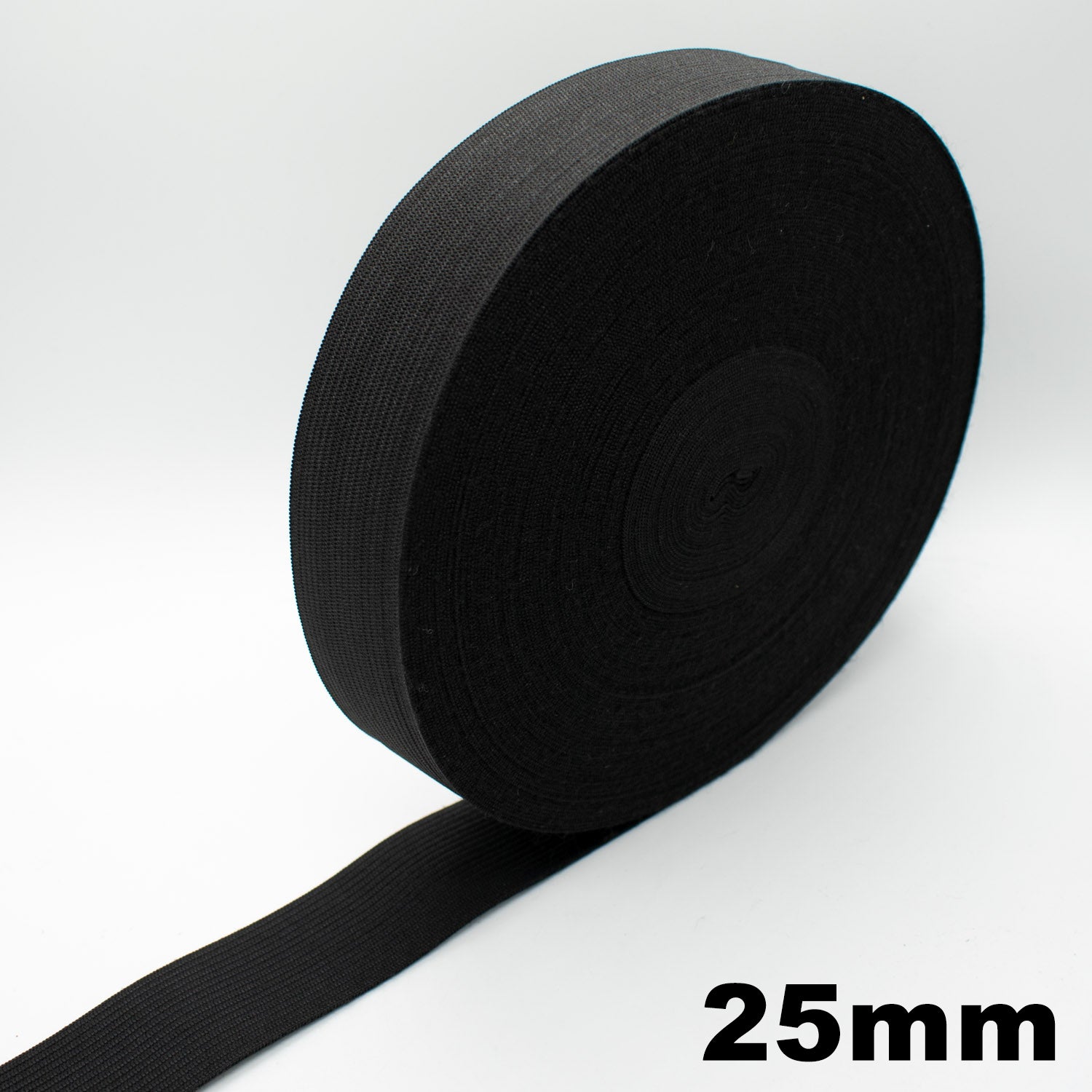 Knitted Elastic Black & White - 30M Roll