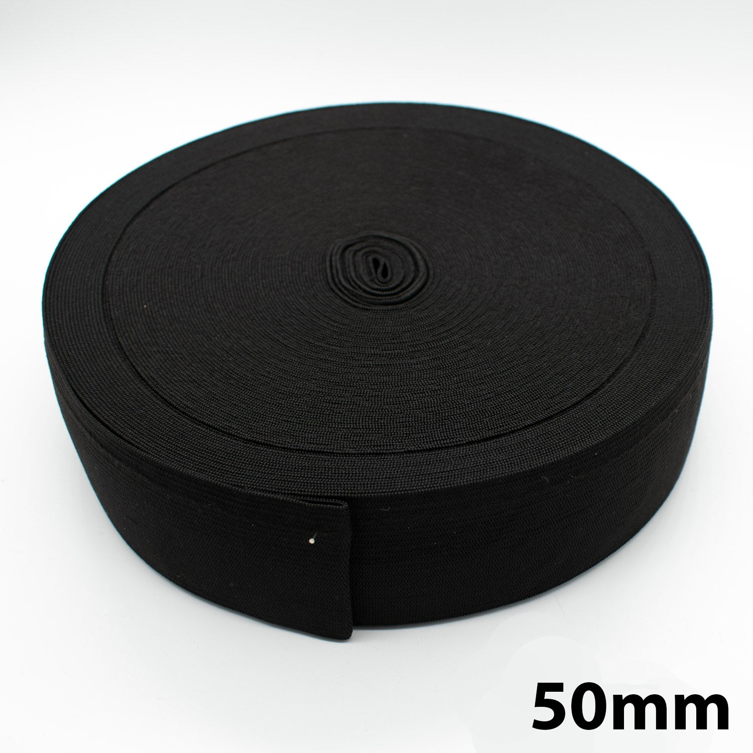 Knitted Elastic Black & White - 30M Roll